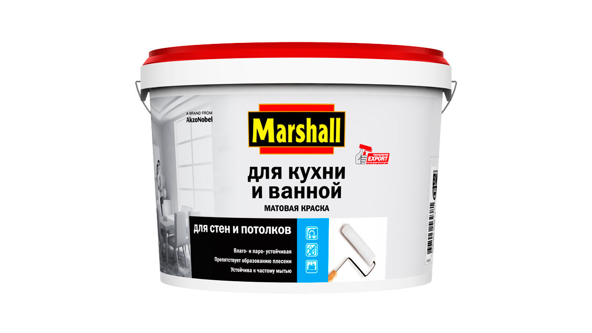 Краска В/Э "Marshall"  " для кухни/ванной BW 4.5л