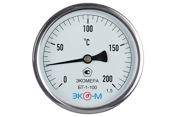 Термометр биметаллический ЭКОМЕРА БТ-1-100, 0-200С
