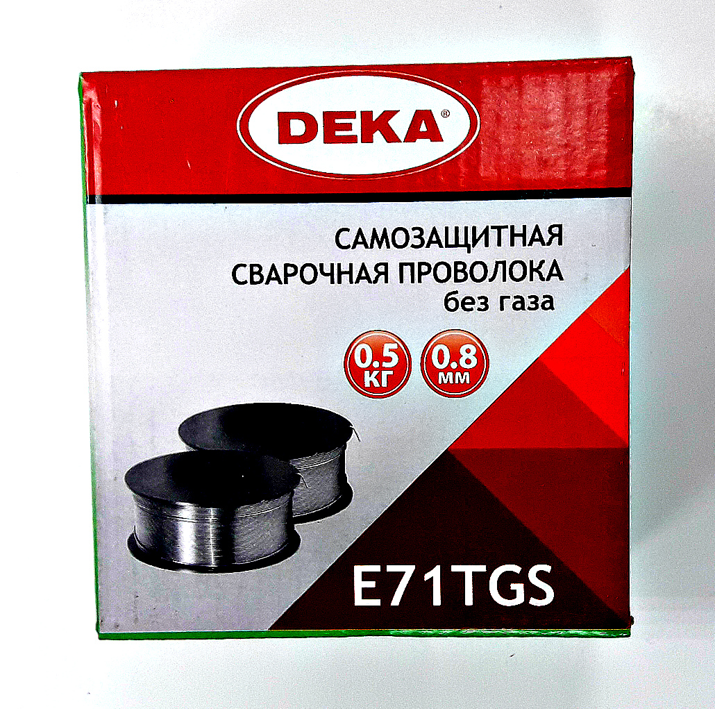 Проволока сварочная DEKA 0,8мм 0,5кг с флюсом E71TGS