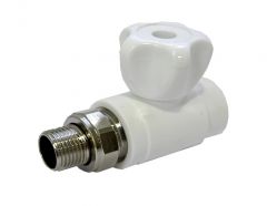 Кран шаровой PPRC ф25 мм x 1/2" для радиатора (10/60) прямой FD-plast 8570 Кран шаровой PPRC ф25 мм x 1/2" для радиатора (10/60) прямой FD-plast 8570