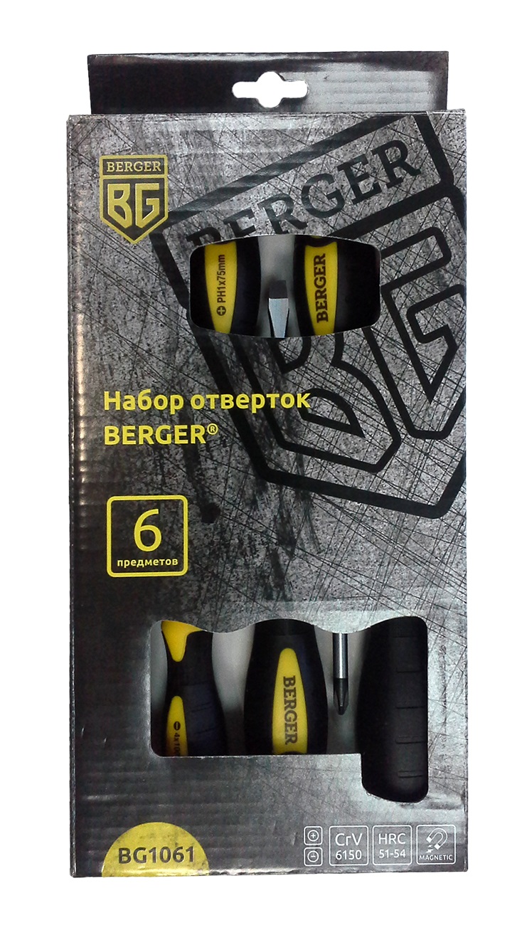 фото Набор отверток 6 предметов BERGER BG1061