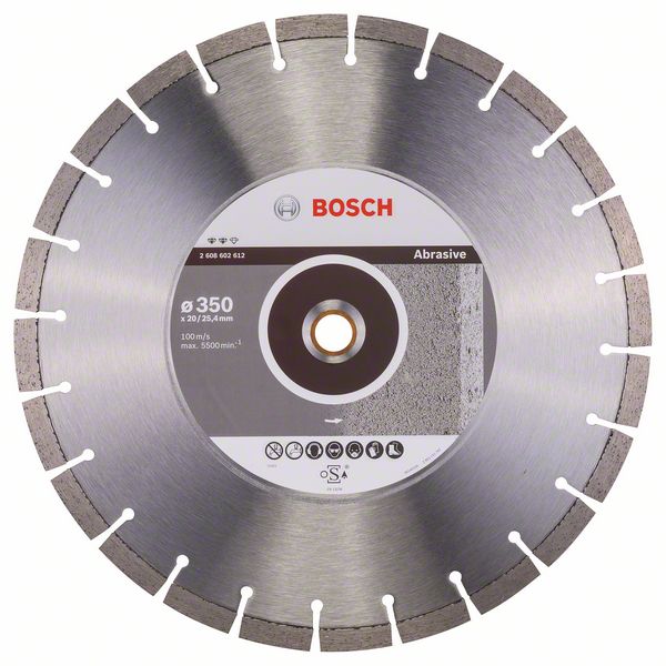 Круг алмазный 350х20/25,4 Pf Abrasive BOSCH 2.608.602.612