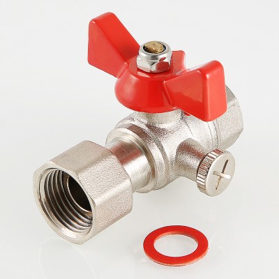 Кран шаровой 1/2" x 3/8" FF для манометра (10/160) Valtec VT.807.N.0403