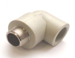 Уголок комбинированный PPRC ф 20мм x 3/4" НР (25/75) белый Уголок комбинированный PPRC ф 20мм x 3/4" НР (25/75) белый