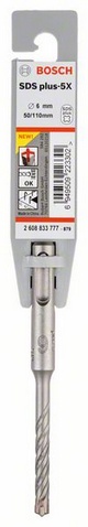 Бур SDS+ ф 6x50/110 plus-5X BOSCH 2 608 833 777 Бур SDS+ ф 6x50/110 plus-5X BOSCH 2 608 833 777