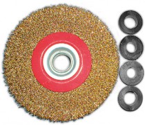 Щетка дисковая FIT для УШМ ф22,2/125 мм сталь латунированная 1/60 39012