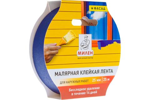 Лента клейкая малярная бумажная для деликатных поверхностей МИЛЕН 25мм*25м 424828 Лента клейкая малярная бумажная для деликатных поверхностей МИЛЕН 25мм*25м 424828