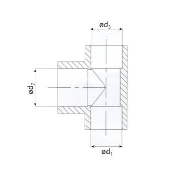 Тройник переходной PPRC 75 x 63 x 75 (белый) FD-plast 2791