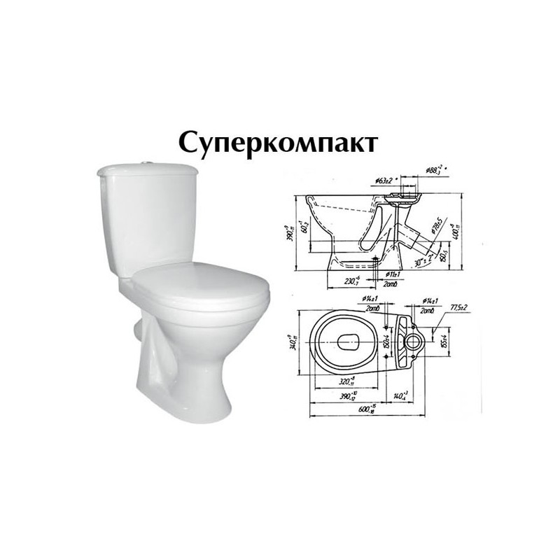 Унитаз-компакт Оскольская керамика "Суперкомпакт" 118638