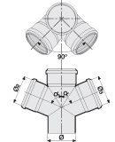 Крестовина PP двухплоскостная ф110/050/110х67° VALSIR правая Sinikon 512005