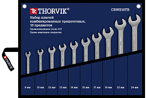 Набор ключей комбинированных с трещоткой THORVIK 10 предметов сумка CRWS10TB 053468