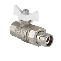Кран шаровой 3/4" FM с накидной гайкой бабочка белая Valtec VT.227.NW.05