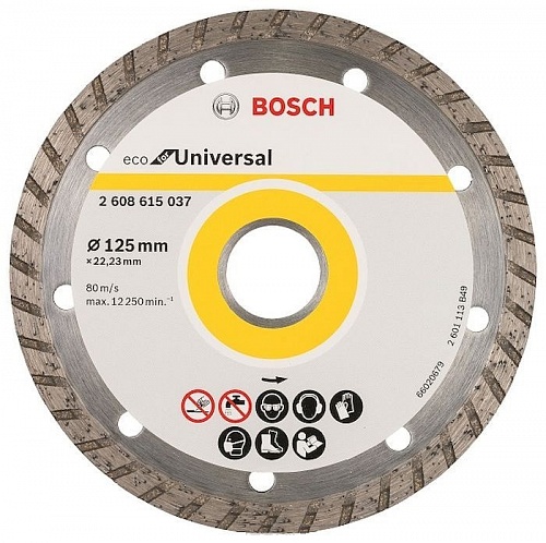 Круг алмазный BOSCH ф125х22 ECO Universal Turbo 2 608 615 037 Круг алмазный BOSCH ф125х22 ECO Universal Turbo 2 608 615 037
