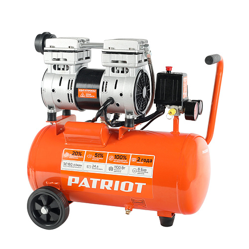 Компрессор PATRIOT WO 24-160 безмасляный 525306375 Компрессор PATRIOT WO 24-160 безмасляный 525306375