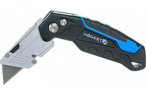 Нож со сменными лезвиями трапеция складной HOGERT (3лез) HT4C639