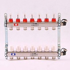 Коллекторный блок 7 выходов х 1х 3/4 EUROKONUS с расходомером из нержавеющей стали 32415S060507