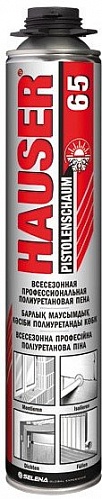 Пена монтажная 65л 750мл проф Hauser всесезон Пена монтажная 65л 750мл проф Hauser всесезон
