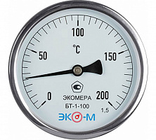 Термометр биметаллический БТ-1-100, 0-200С L=60