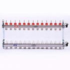 Коллектор  12 выходов х 1х 3/4 EUROKONUS с расходомером из нержавеющей стали UNI-FITT 32415S060512