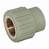 Муфта комбинированная Valfex PP-R ВР  20мм х  1/2" серая (30/150) 10129020Г