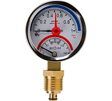 Термоманометр ЭКОМЕРА МД04-63мм 0-1,6МПа 0-160С 1/4 х 1/2
