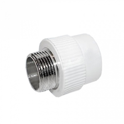 Муфта комбинированная PPRC 63 мм x 2" НР белая FD-plast 2046 Муфта комбинированная PPRC 63 мм x 2" НР белая FD-plast 2046