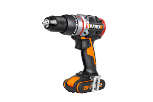 Шуруповерт ударный аккумуляторный WORX WX354, 20В, 2,0Ач x2, Б/Щ, кейс