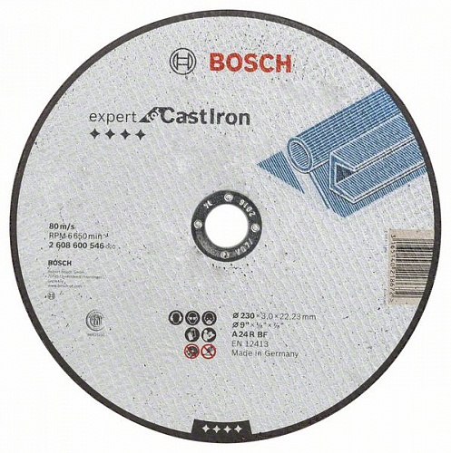 Отрезной круг 230х3,0х22 для чугуна 1шт/25  BOSCH 2 608 600 546