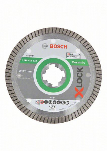 Круг алмазный Bosch ф125х22 Bf Ceramic Extraclean X-Lock 2 608 615 132