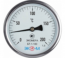 Термометр биметаллический БТ-1-100, 0-200С L=100