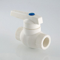 Кран шаровой PPR ф25 мм белый с латунной обоймой Valtec VTp.744.0.025