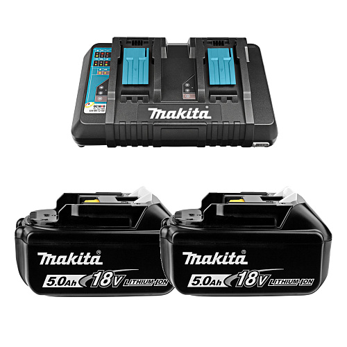 Аккумулятор Makita 18 В 5,0 Ah 2 шт + DC18RD картон 191L75-3