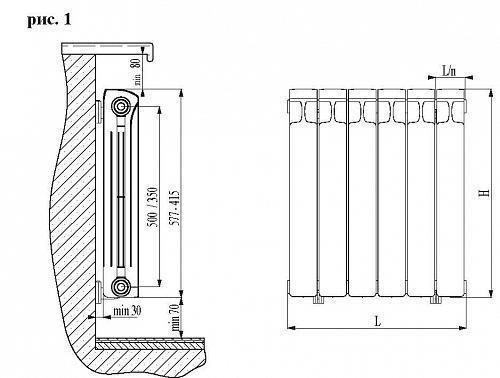 Радиатор биметаллический RIFAR Monolit 500/100  4 секции