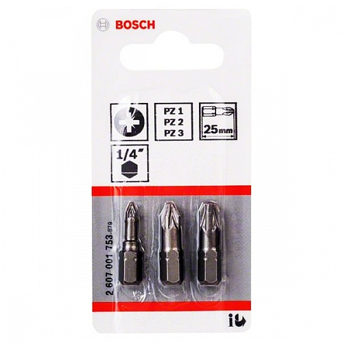 Вставка PH2 25мм ХН 3шт Bosch 2 607 001 511