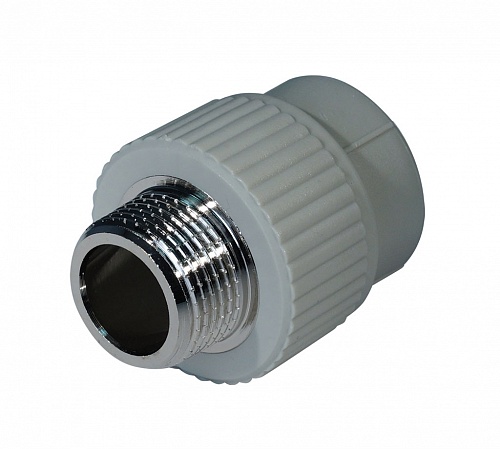 Муфта комбинированная PPRC ф 25 мм x 1" НР (25/100) серая Муфта комбинированная PPRC ф 25 мм x 1" НР (25/100) серая