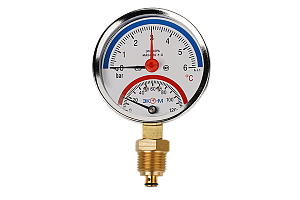 Термоманометр ЭКОМЕРА МД04-63мм 0-6бар 0-120С G1/4 х G1/2