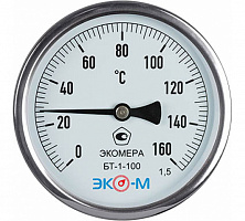 Термометр биметаллический БТ-1-100, 0-160С L=60