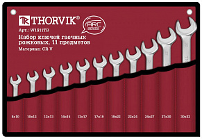 Набор ключей гаечных рожковых THORVIK ARC 6-32мм 12пр W1S11TB сумка 052616