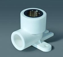 Уголок с креплением ф20-1/2" ВР PPR (20/80)белый Уголок с креплением ф20-1/2" ВР PPR (20/80)белый