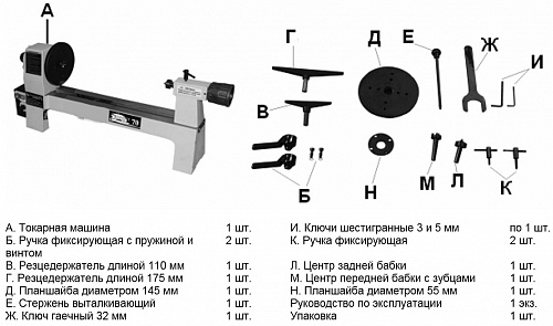 Станок токарный по дереву Корвет-70 (ЭНКОР 90700)