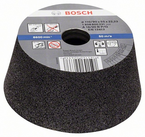 Круг шлифовальный ф110х55 к60 чашечный для металла BOSCH 1 608 600 234 Круг шлифовальный ф110х55 к60 чашечный для металла BOSCH 1 608 600 234