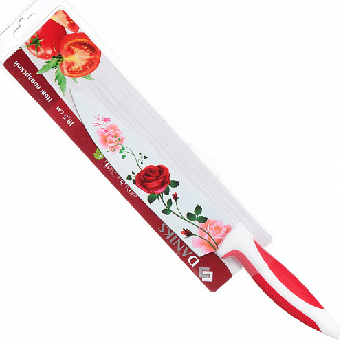 Нож кухонный 19,5см Красная роза DANIKS YW-A353F-CH 259821