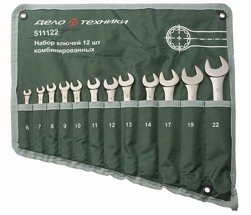 Набор ключей комбинированных 12 предметов в сумке ЕВРО Дело Техники 511123
