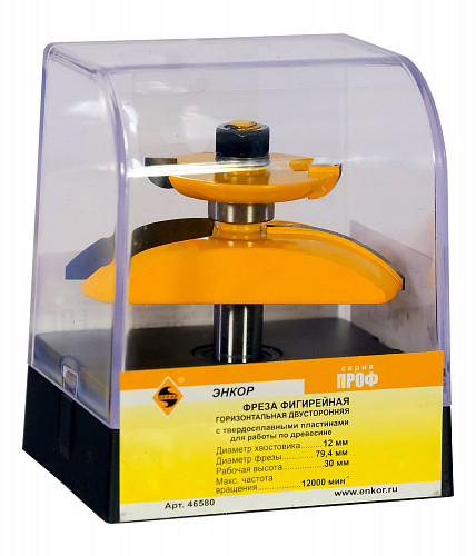 Фреза фигирийная горизонтальная двухсторонняя ф79,4 мм хвостовик 12 мм Энкор 46580