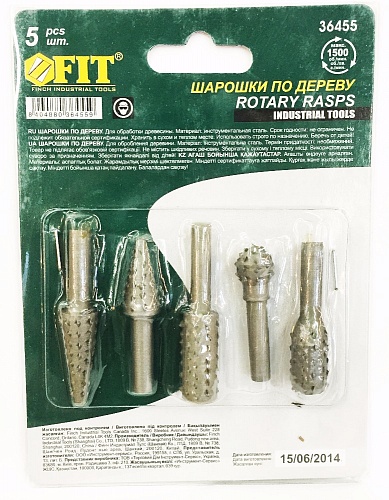 Набор шарошек по дереву 5 предметов F01810 FIT 36455