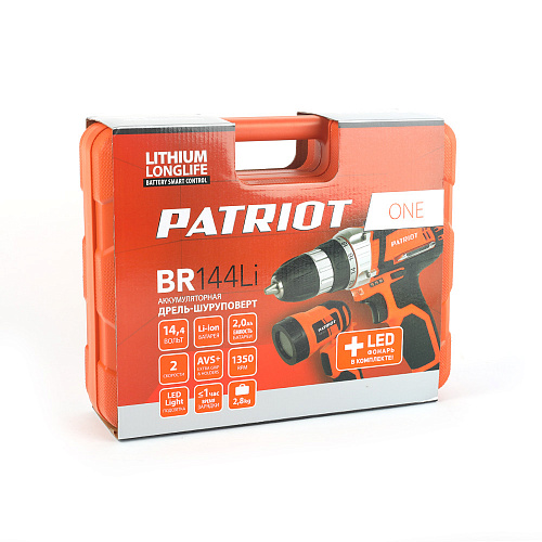 Шуруповерт аккумуляторный PATRIOT BR 144Li LED The One 180201490 Шуруповерт аккумуляторный PATRIOT BR 144Li LED The One 180201490