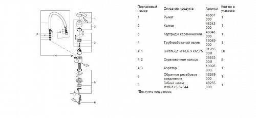 Смеситель "EUROSMART" для мойки высокий излив Grohe 32 542 001