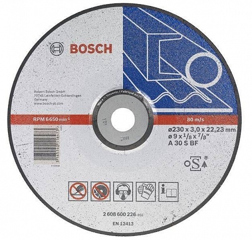 Круг отрезной по металлу BOSCH 2 608 600 316 180х3,0х22  изог 1/25