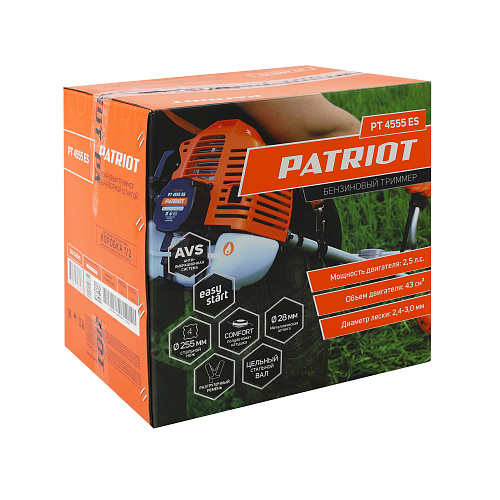 Бензотриммер с неразборной штангой PATRIOT PT 4555ES Country  250108045 Бензотриммер с неразборной штангой PATRIOT PT 4555ES Country  250108045