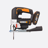 Лобзик аккумуляторный WORX WX543, 20В, 2.0Ач x1 кейс